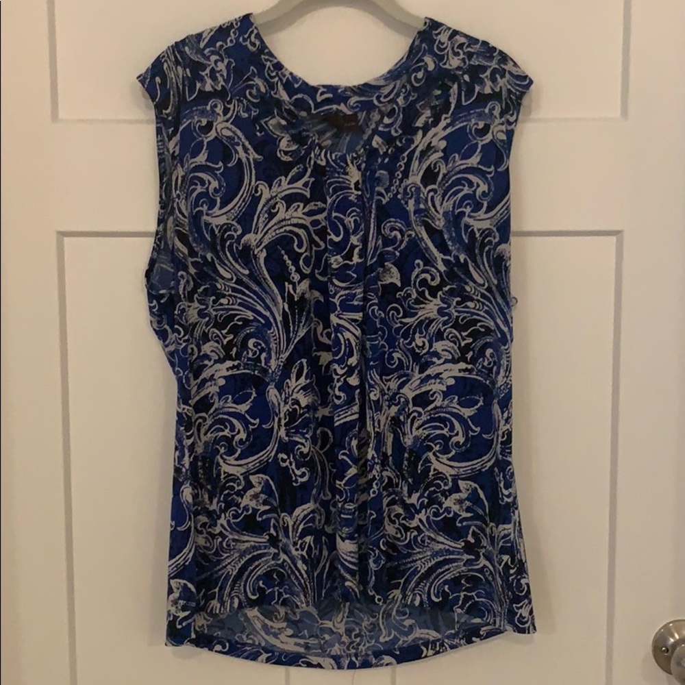 Blue and white blouse